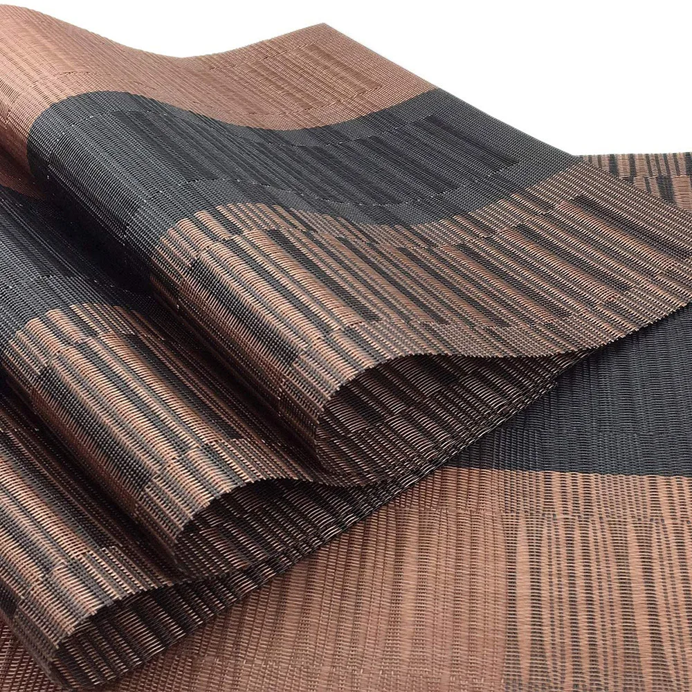 6 шт. коричневые термостойкие салфетки из ПВХ и бамбука для обеденного стола чая