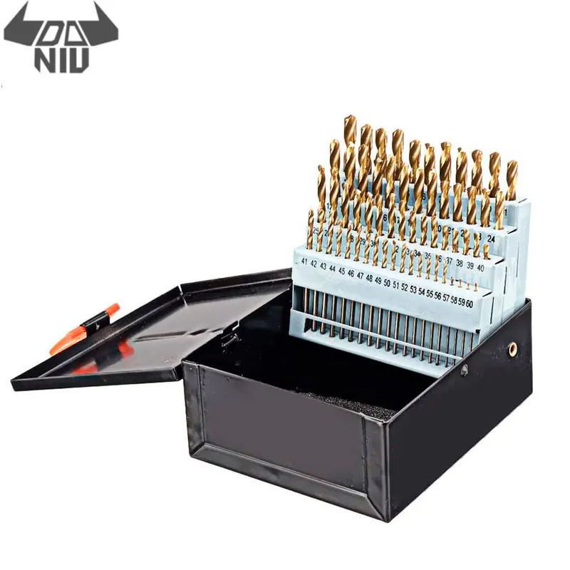 Набор сверл из быстрорежущей стали с титановым покрытием 60 шт.|Сверла| |