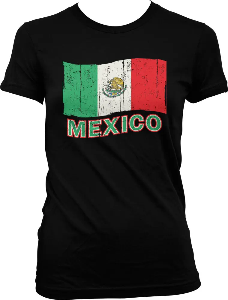 

Mexico Flag Distressed Mexican National Pride Women's T-shirt