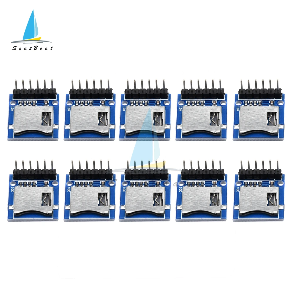 

Плата расширения 10 шт./лот для хранения Micro SD, защитный модуль карты памяти Mini Micro SD TF с контактами для Arduino ARM AVR