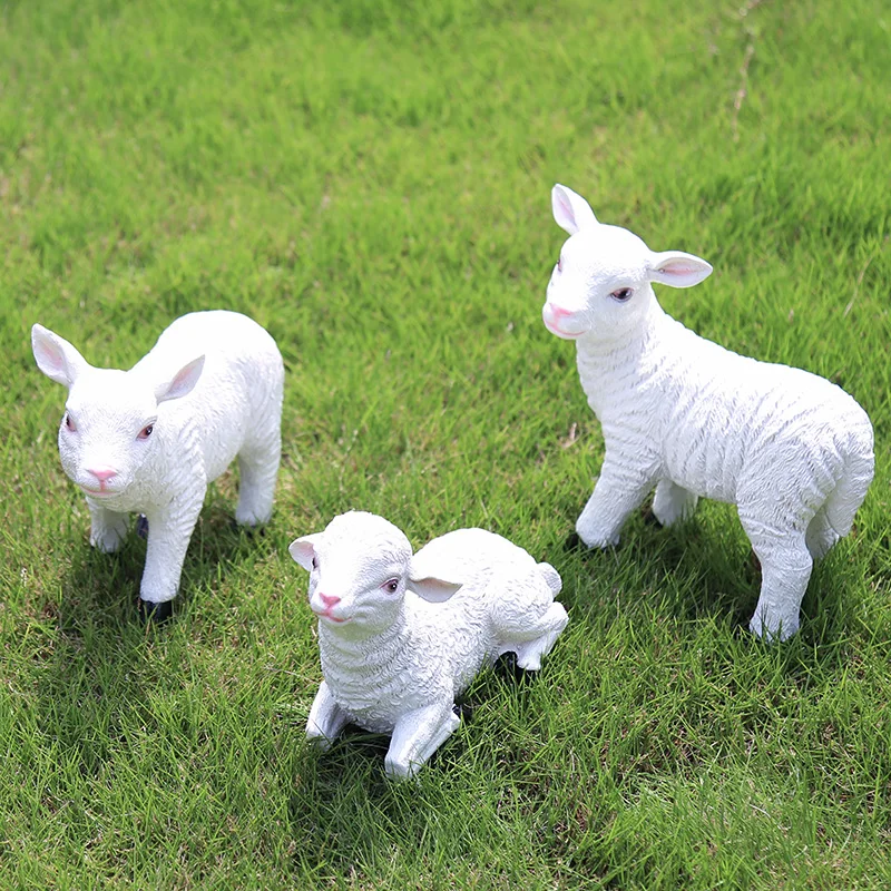 

Pastoral Simulation Animal ornaments Resin Sheep Decoration Crafts Cute Zodiac Sheep Art Outdoor Flower Garden Statue Furnishing