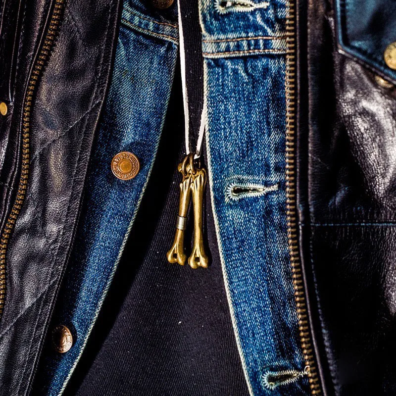 Meetee костяной брелок латунный кулон кольцо пряжки для мужчин женщин панк ремесла