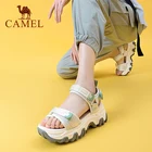 Женские спортивные босоножки CAMEL, на плоской подошве, повседневные пляжные сандалии на толстой подошве, на высоком каблуке, летняя модная женская обувь, 2021