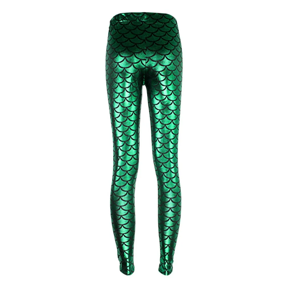 

Mermaid Shiny Dotted Dragon Fish Scale Leggings Fashion Open Bright Color Pencil Pants Mermaid Scales Fish Dragon leggings