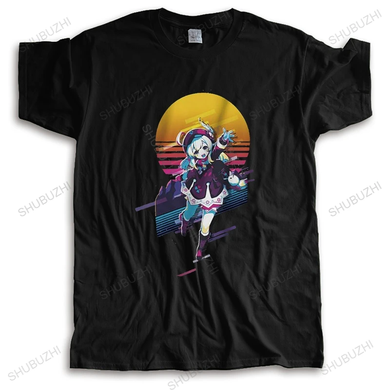 

Genshin Impact Tshirts for Men Short Sleeve Streetwear T Shirt Fashion 80s Game Retro Klee T-shirts 100% Cotton Tee Gift Idea