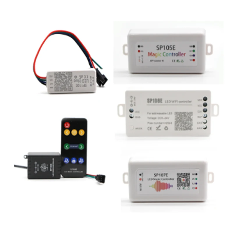 

SP105E SP106E SP107E SP108E Bluetooth wifi music remote Controller For WS2801 WS2811 WS2812B SK6812 Magic Lights LED Pixel Strip