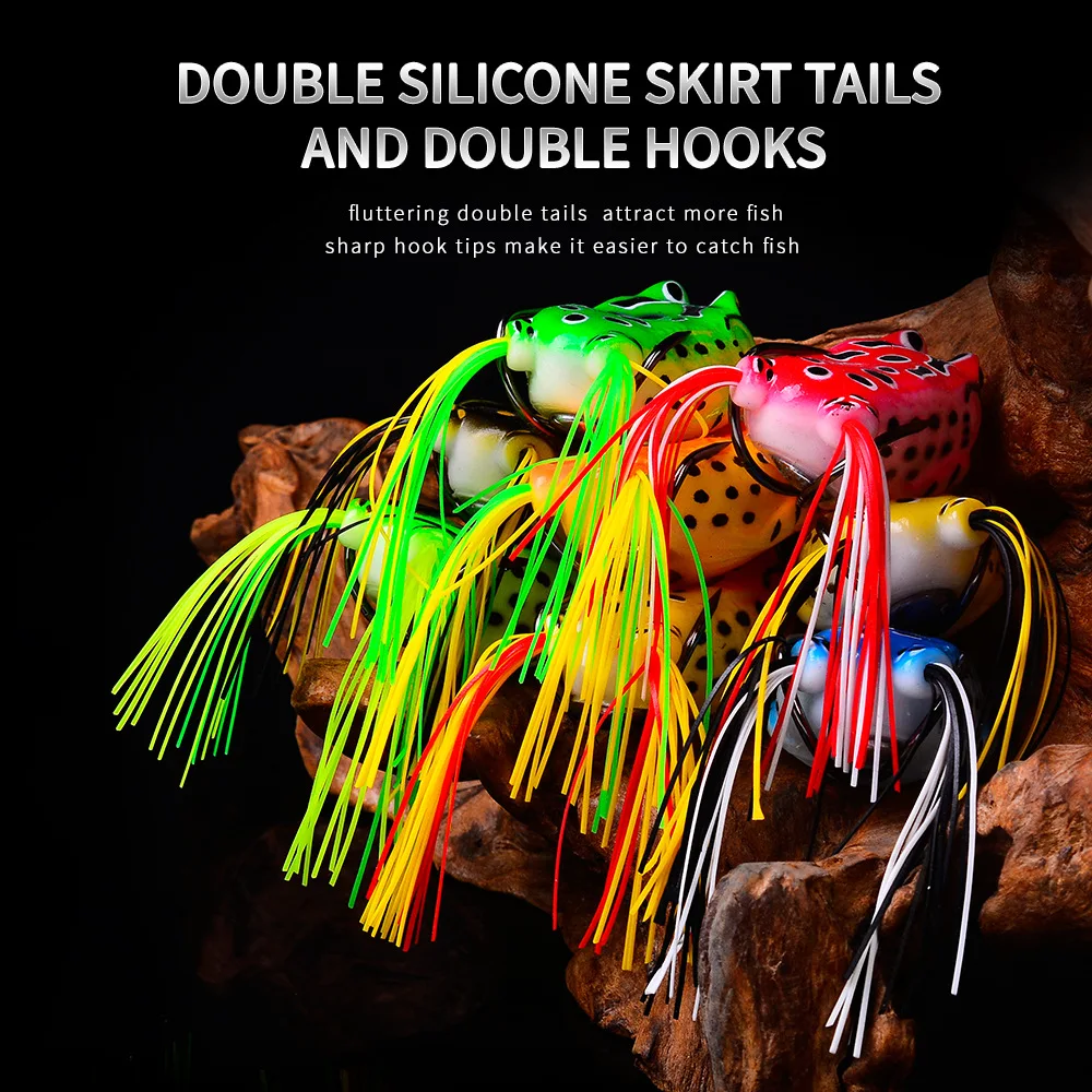 8шт. 13г Лягушка приманка мягкая трубчатая приманка из пластика для рыбалки с крючками на поверхности воды Райский искусственный 3D глаз.
