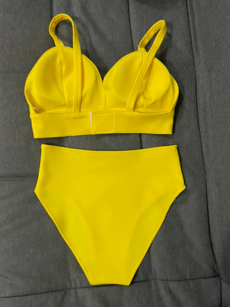 Костюм для танца на шесте ночного клуба ярко-Желтое Бикини одежда вечеринки