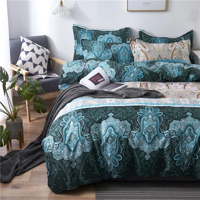 

2020 Fashion 2/3pcs Flowers Printing Bedding Set Duvet Cover Sets 1Quilt Cover + 1/2 Pillowcases US EU Size
