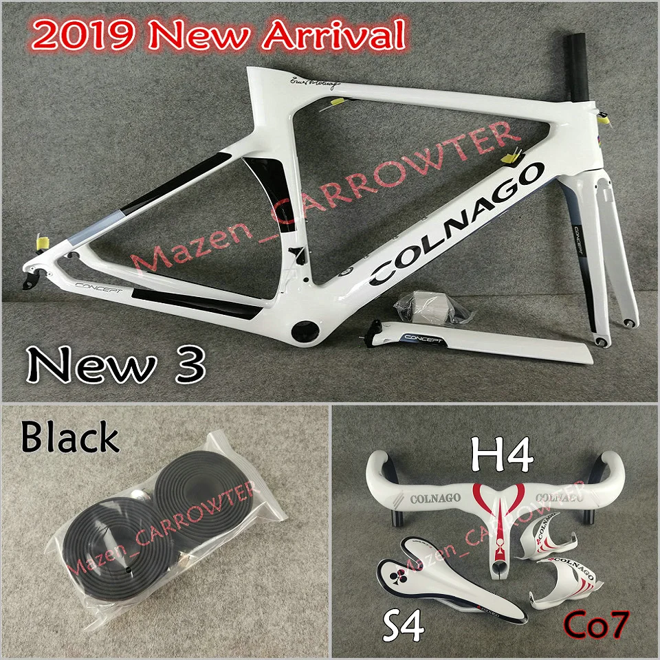 Package 2 NJWH Белый Черный Colnago концепция карбоновые шоссейные рамы руль седло бутылки клетки 50 мм карбоновые колеса A271 ступицы - Цвет: Package 2