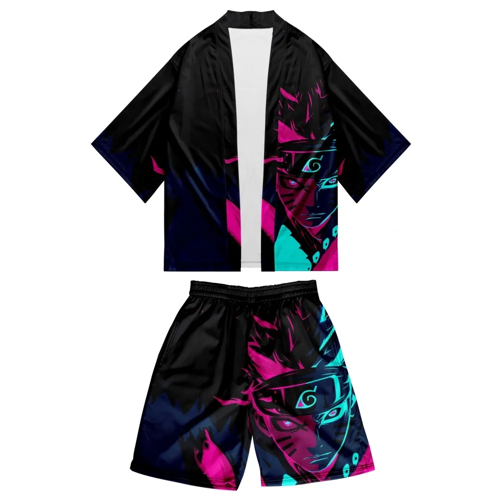

Мужское и женское Спортивное кимоно + шорты, повседневное кимоно с 3d-цифровым принтом, новинка 2022
