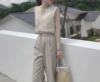 2021 summer foreign style workplace suit pants and sleeveless vest 2 piece suit reduced age thinner professional sweet outfit