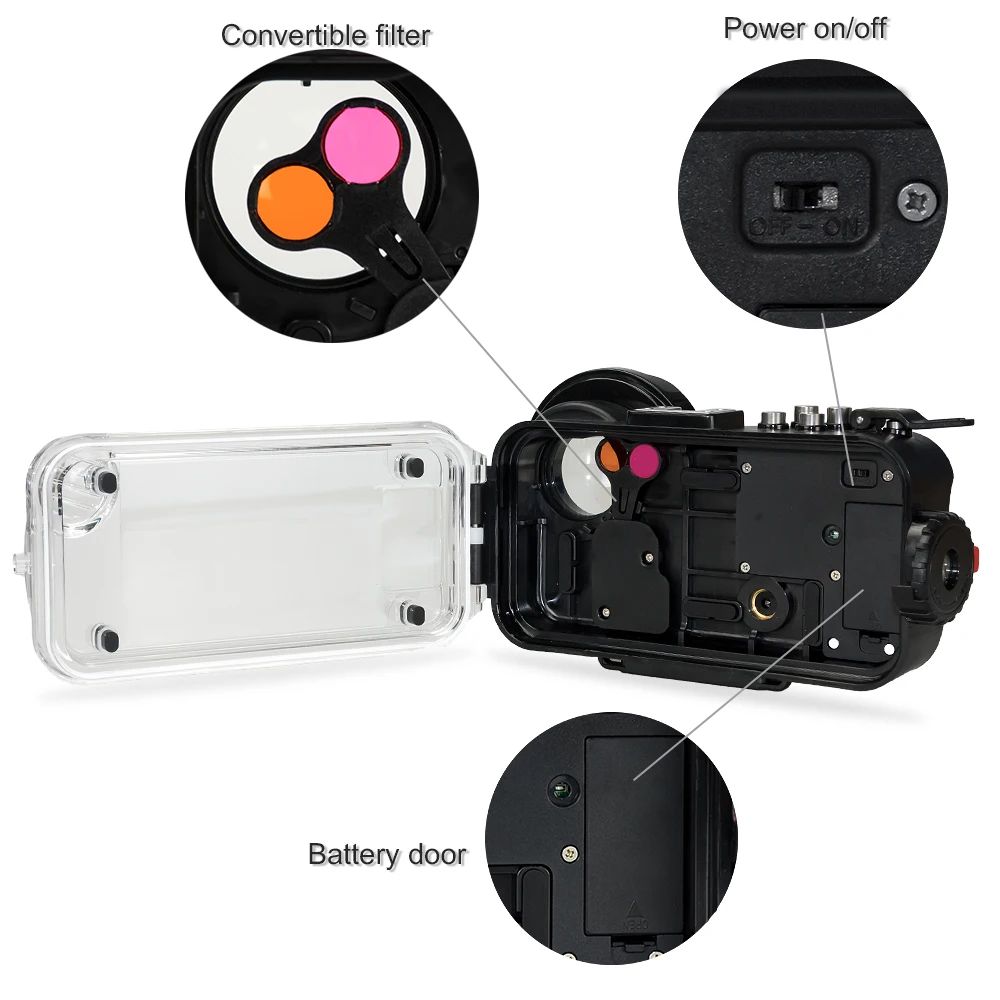 Водонепроницаемый чехол с Bluetooth для iPhone 6/7/8/X, 60 м/195ft, защитный корпус для дайвинга, серфинга, плавания и подводного плавания