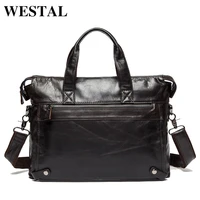 westal mens leather handbags totes bags leather laptop bags mens shoulder bag male business travel crossbody messenger bag