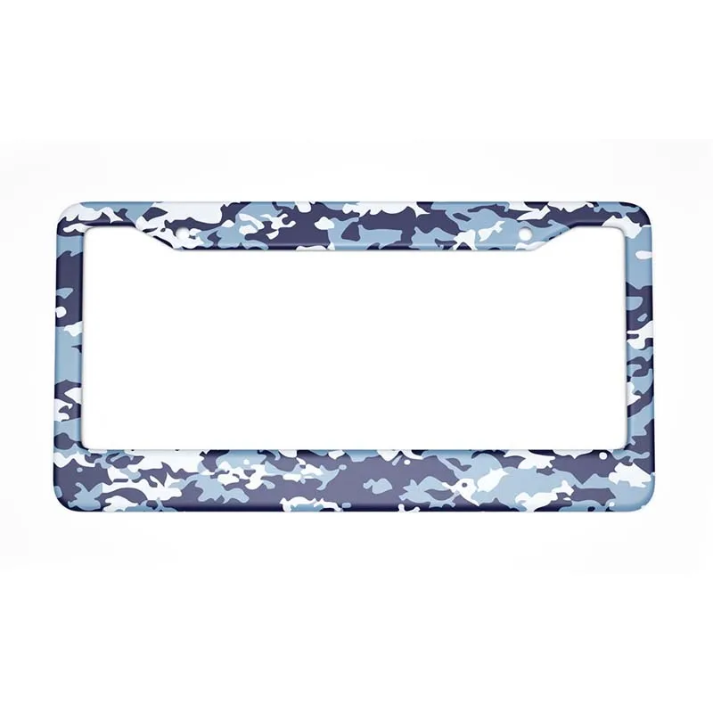 

4 Styles of License Plate Frame Camouflage Aluminum Alloy Plate Frame for U.S. Regulations License Plate Decoration Modification