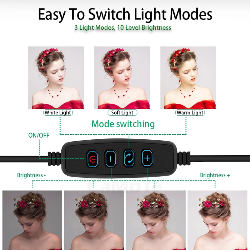 Высококачественная кольцевая Светодиодная лампа с регулируемой яркостью для