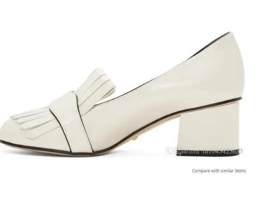 

Prowow women pumps Tassel Pink chunky heels high heels dress Office & Career shoes women metal