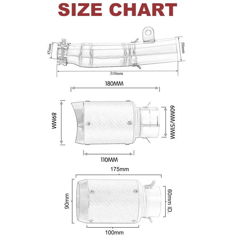 Глушитель выхлопной трубы без шнуровки для Yamaha R6 YZF 2006-2019 катализатор DB 2008 2009 2010 2011