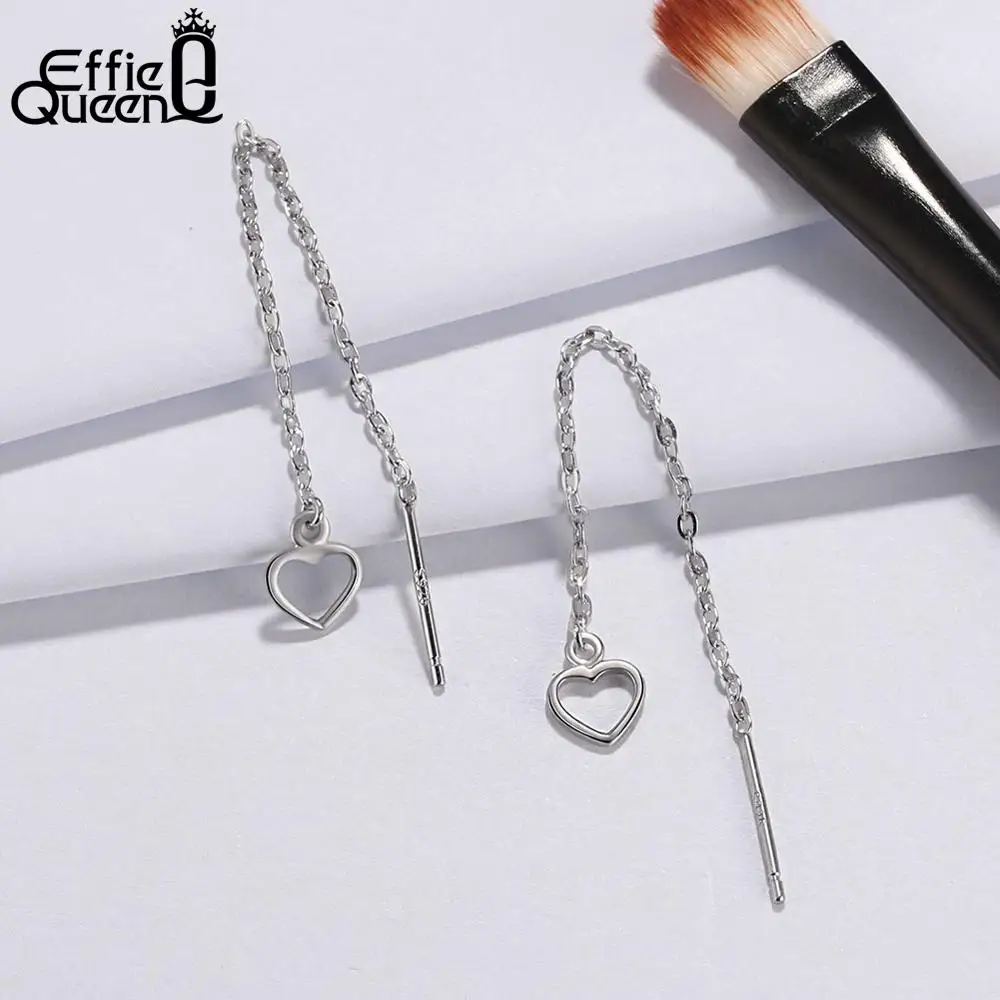 Effie queen 925 Висячие серьги из серебра 925 пробы для женщин романтические серьги в форме сердца модные оптовые ювелирные изделия для женщин BE77