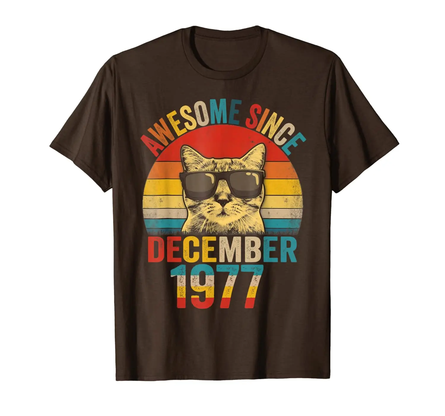 

Футболка с надписью Cat Lover, подарок на 42й день рождения, с декабря 1977