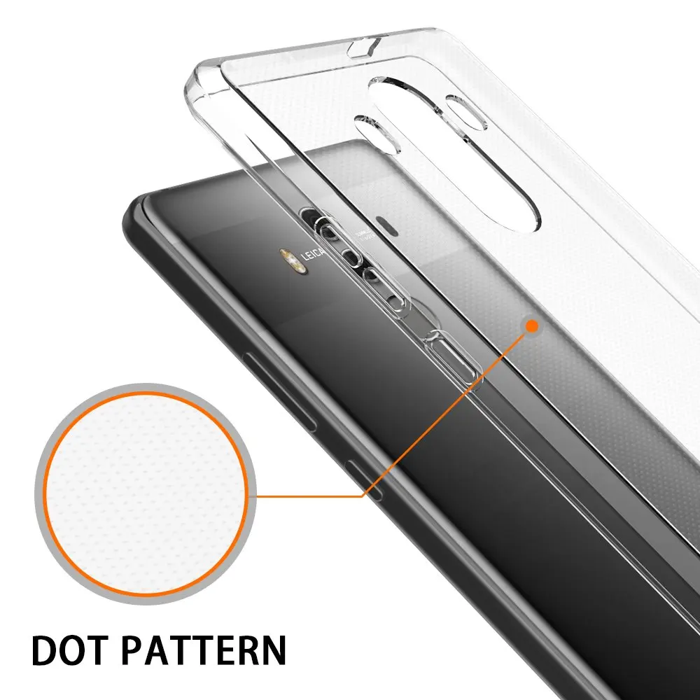 luxury silicon case phone back cover for huawei mate 10 pro soft tpu clear transparent 360 shockproof armor mate10pro 10pro capa free global shipping
