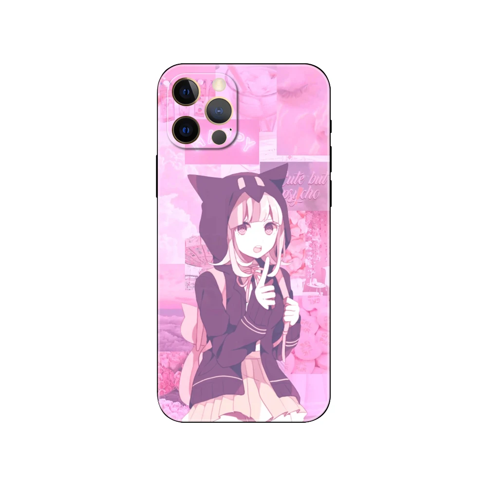 Фото Черный чехол из ТПУ для iphone 5 5s se 2020 6 6s 7 8 plus x 10 XR XS 11 12 13 mini pro MAX, задняя крышка CHIAKA NANAMI №4