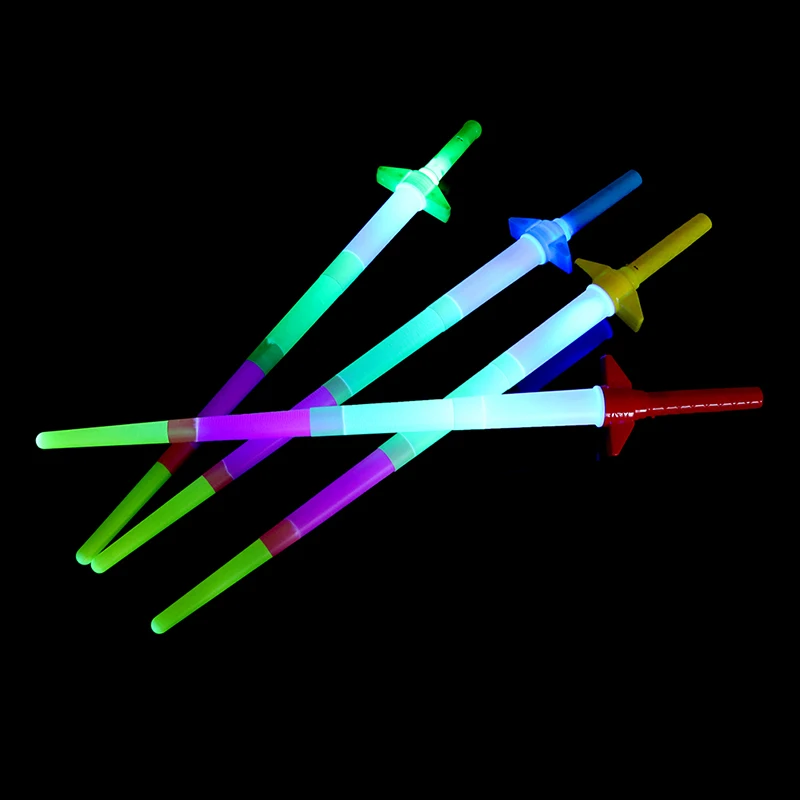 

1 PC LED Glow Stick 4 Section Extendable LED Glow Sword Kids Toy Flashing Stick