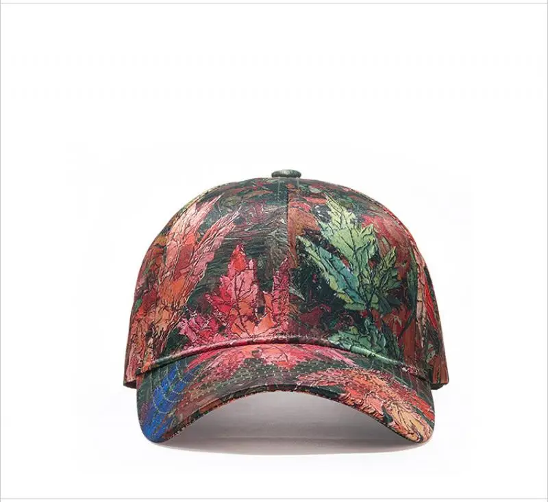 3D Colorful Maple Leaves Baseball Cap Wild Caps Unisex Men Autumn Spring Sport Uv50+Flat Along Sun Hats