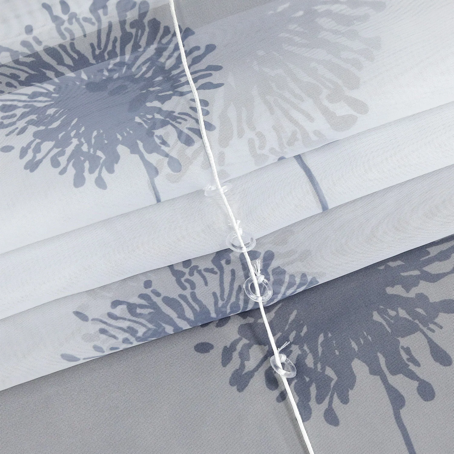 

ISINOTEX Roman Shade Transparent Voile Drape Dandelion Printed Window Curtain Drapery Valance Panel for Kitchen Balcony