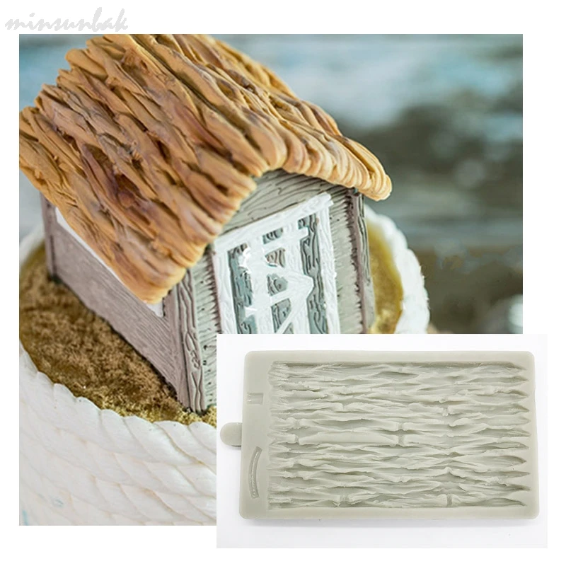 

minsunbak Rustic Wicker Mould DIY Wood Fondant Cake Decorating Tool Chocolate Candy Biscuit Mold Kitchen Baking Accessories