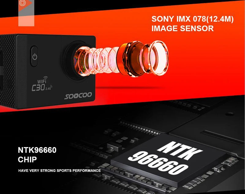 soocoo C30/C30R Экшн-камера 20MP 4K Wifi Ultra HD 1080 P/60FPS Водонепроницаемая мини-камера для велосипеда уличная спортивная DV камера