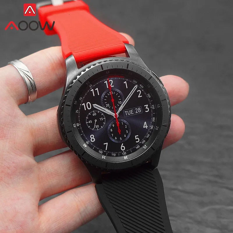 22 мм силиконовый ремешок для часов для samsung Galaxy Watch 46 мм huawei Watch GT Активный браслет ремешок для gear S3 Frontier Classic