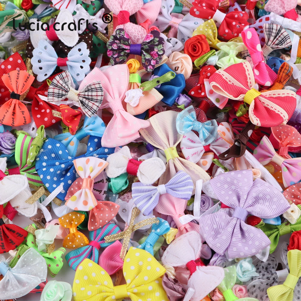 Lucia crafts 10 г/лот мини лента с принтом бант для питомца ремесло Сделай Сам свадебный