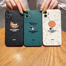 Hot Sale For iPhone 11 12 Pro Max 7 8 Plus Xs X Xr 13 Silicone Cute Astronaut Moon Cartoon Case Phone Cover Capa Couple Shell