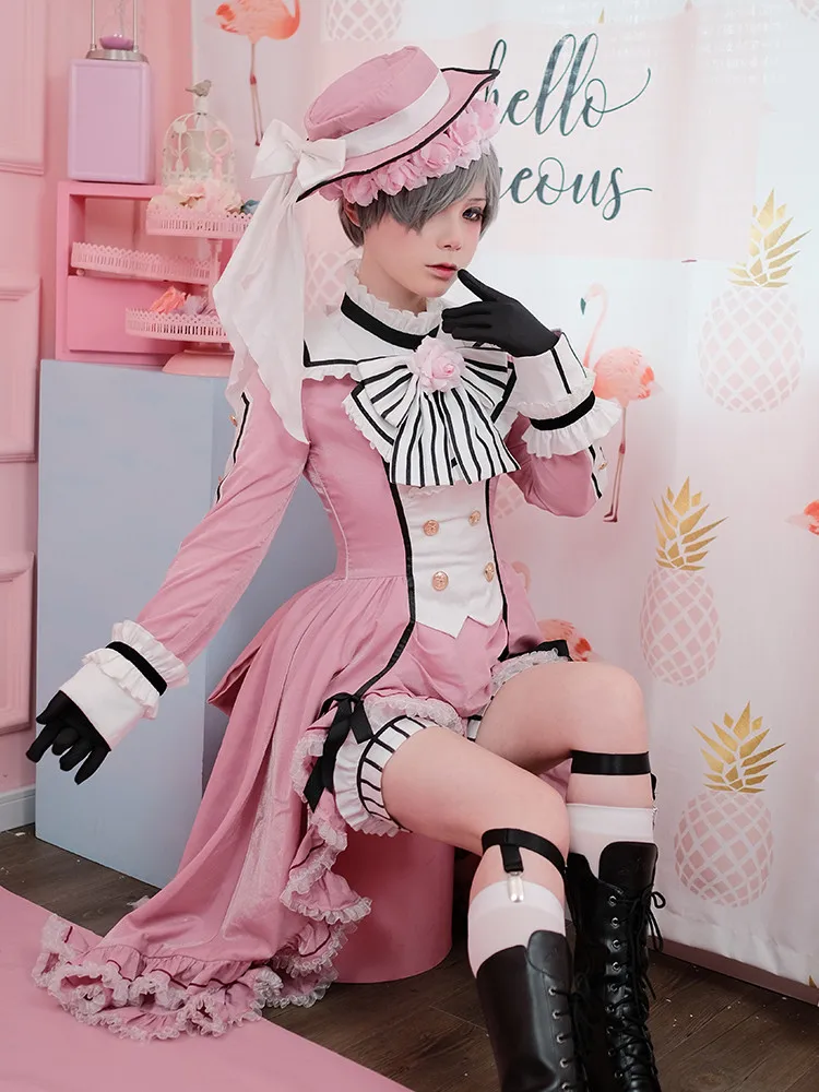 Аниме Черный дворецкий костюм для косплея Ciel Phantomhive Robin платье лолиты на Хэллоуин B