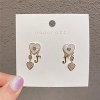 new trendy earrings heart note pendant earrings design rhinestone tassel zircon earrings women girl earrings holiday gifts