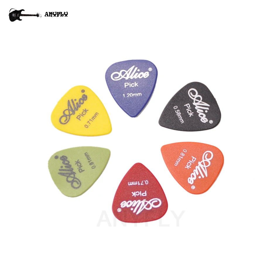 alice ap 100q 100 stücke akustische elektrische gitarre picks matte abs gleitschutz plektrum 6 dicke für wählen großhandel free gl