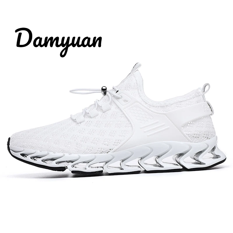 Белый Damyuan/; модная классическая обувь для мужчин; комфортная дышащая обувь без кожи; Повседневная Легкая однотонная обувь с лезвием - Цвет: Белый