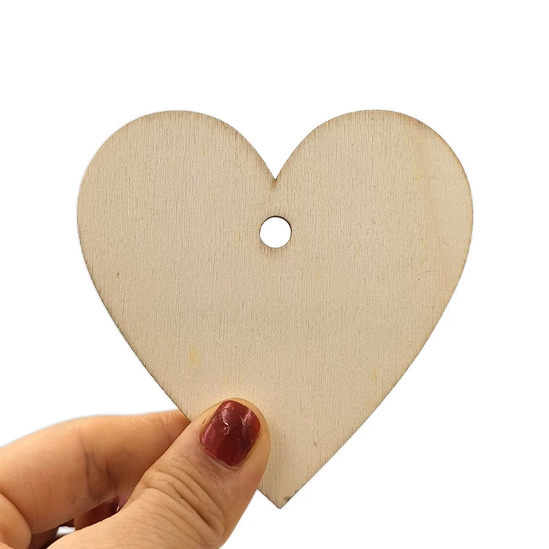 

5pcs 100mm Love Heart Shape Wood Wooden Craft Christmas Wedding Home Decor DIY Birthday Decoration Party Favor Scrapbooking