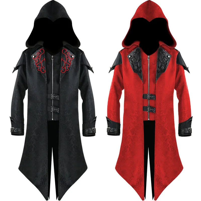 

Edward Assassins Creed Halloween Costume Assassin's Creed Cosplay Adult Man Woman Streetwear Hooded PU Jackets Outwear Costume