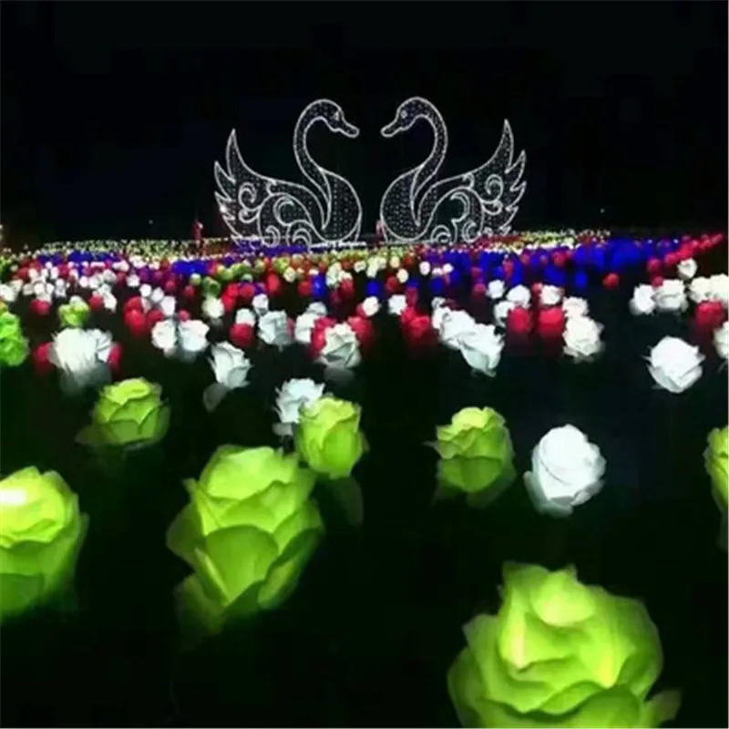 Светодиодсветодиодный розы цветы Красочные фонари для шоу мечты светодиодные