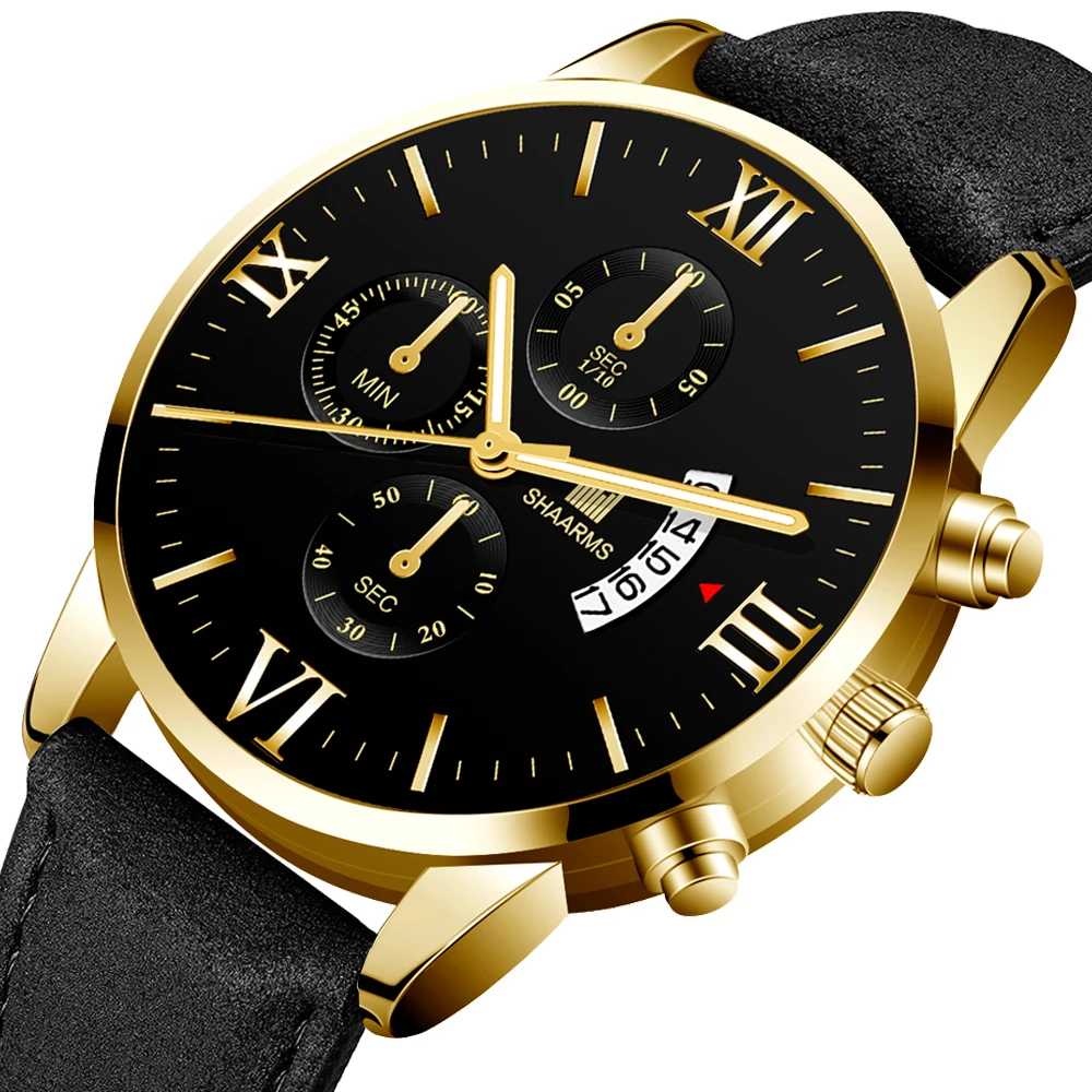 Часы наручные мужские с римскими цифрами модные кварцевые аналоговые из