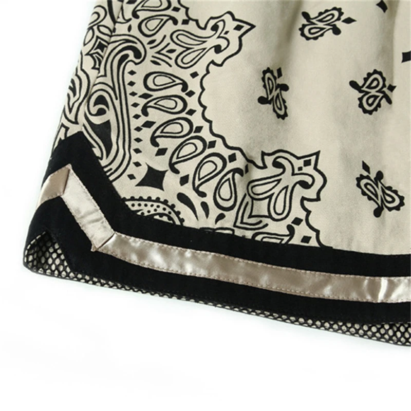 

Shorts Casual Streetwear Bandana Paisley Pattern Print Stripe Jogger Short Pants Men Cotton Harajuku Hip Hop Sweatpants WY634