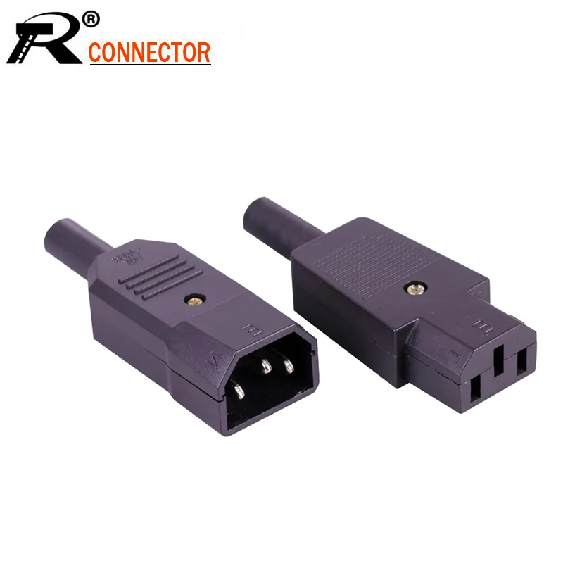 10 шт./лот разъем питания переменного тока штекер гнездо терминал 3 контакта (L/N/E)