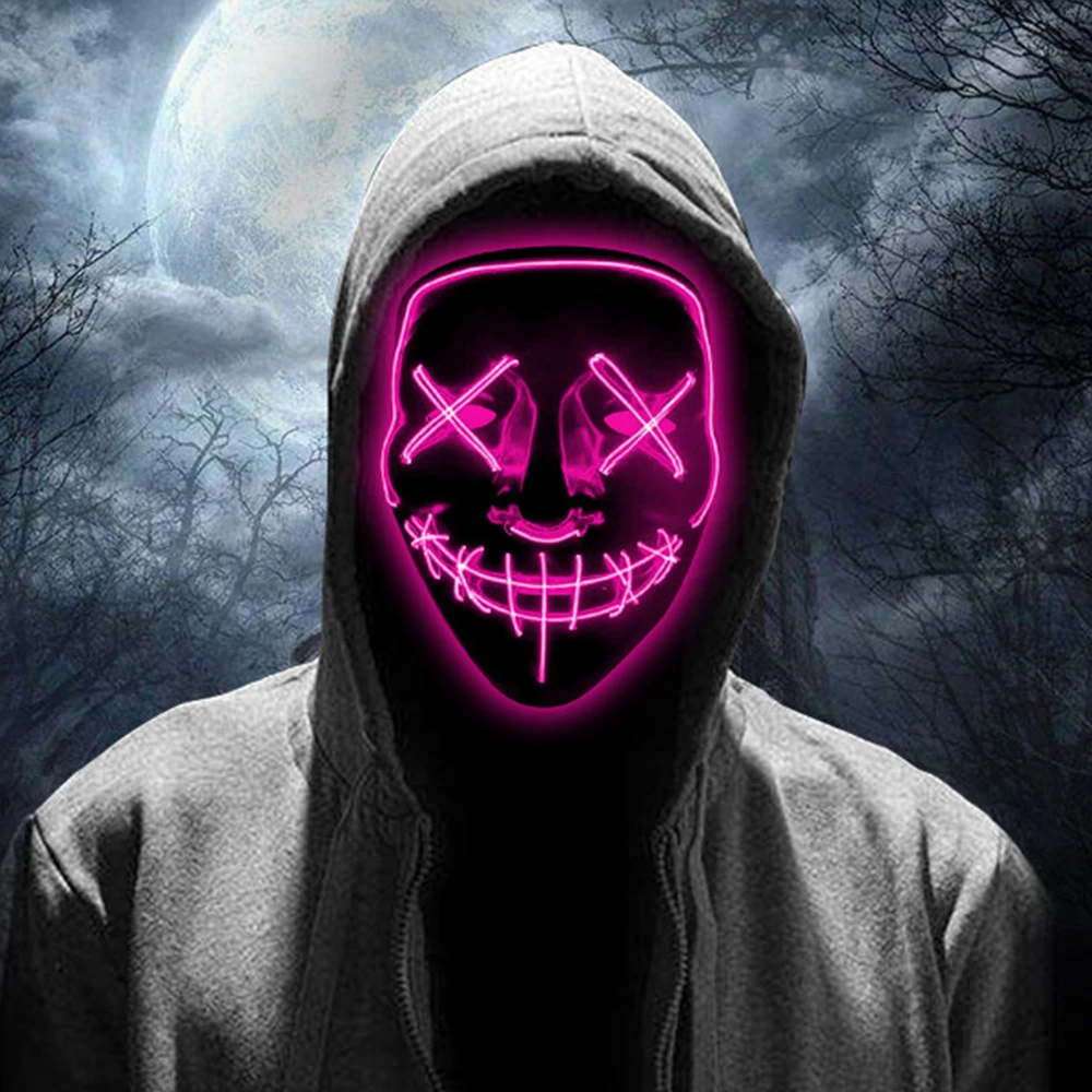 Хэллоуин Косплэй светодиодный Мощность маска для лица Уход за кожей светильник