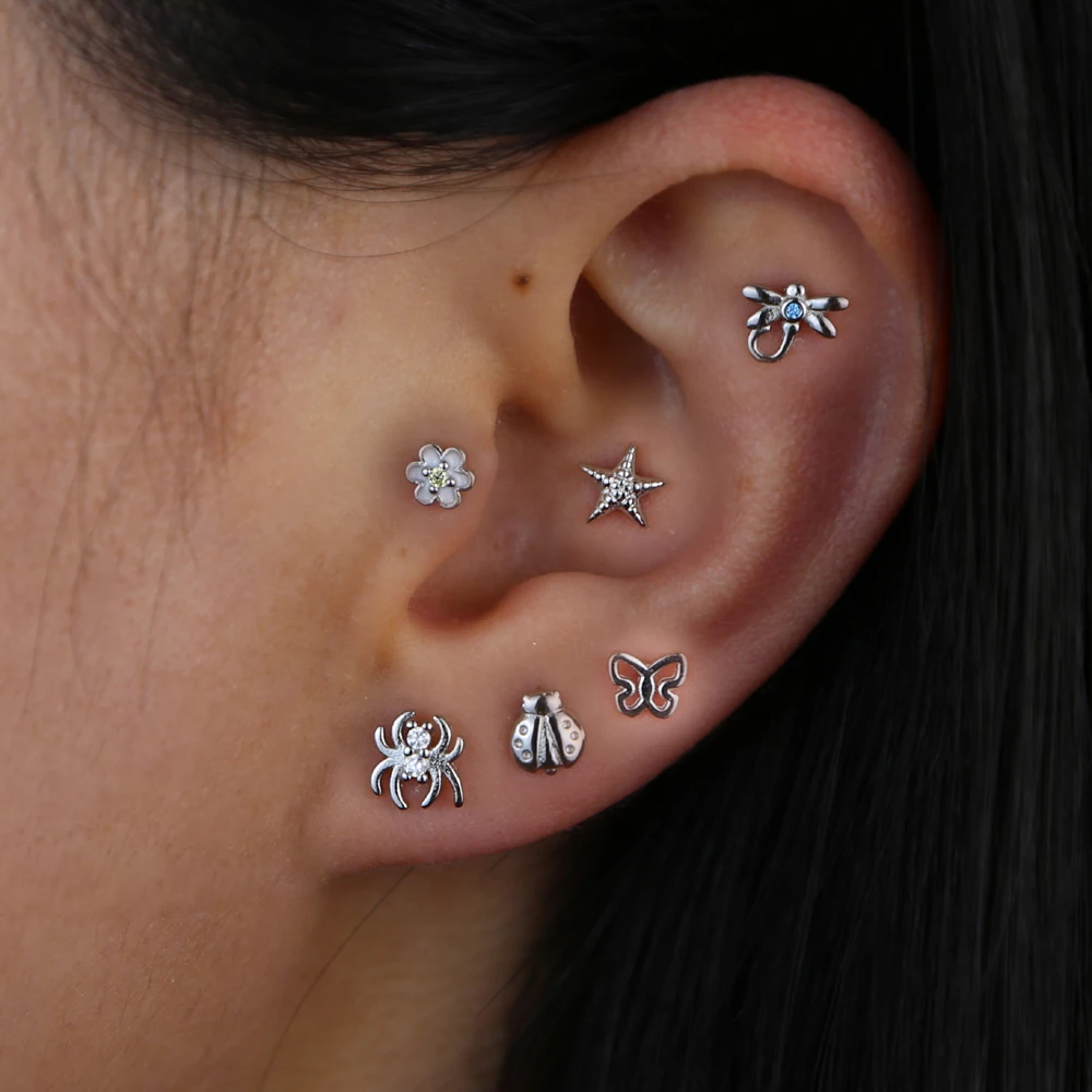 Минималистичные серьги-гвоздики из стерлингового серебра 925 пробы маленькая