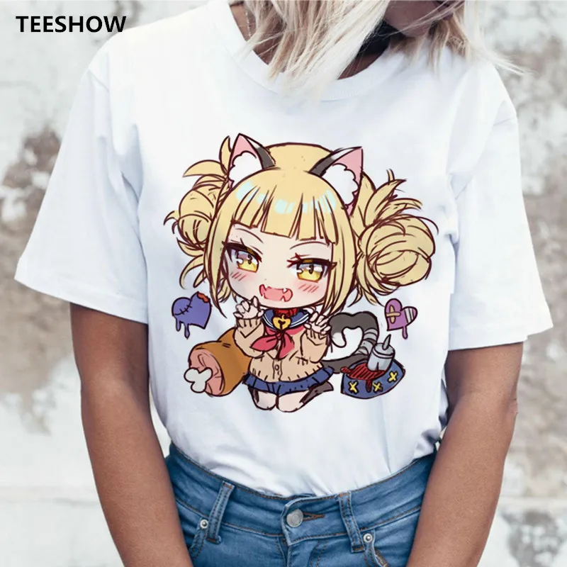 Женская футболка Ahegao с мультяшным принтом Харадзюку героев аниме одежда