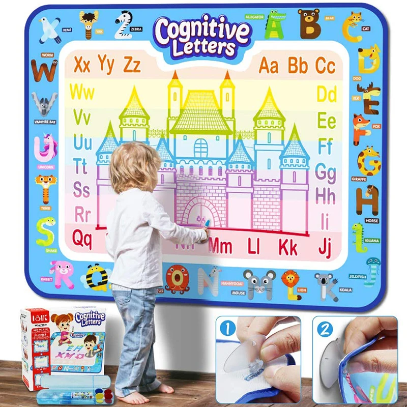 GOOBAT Aqua Magic Doodle, коврик для рисования, коврик для рисования, развивающие игрушки для детей, для малышей, мальчиков и девочек 2, 3, 4, 5, 6, 7, 8 лет