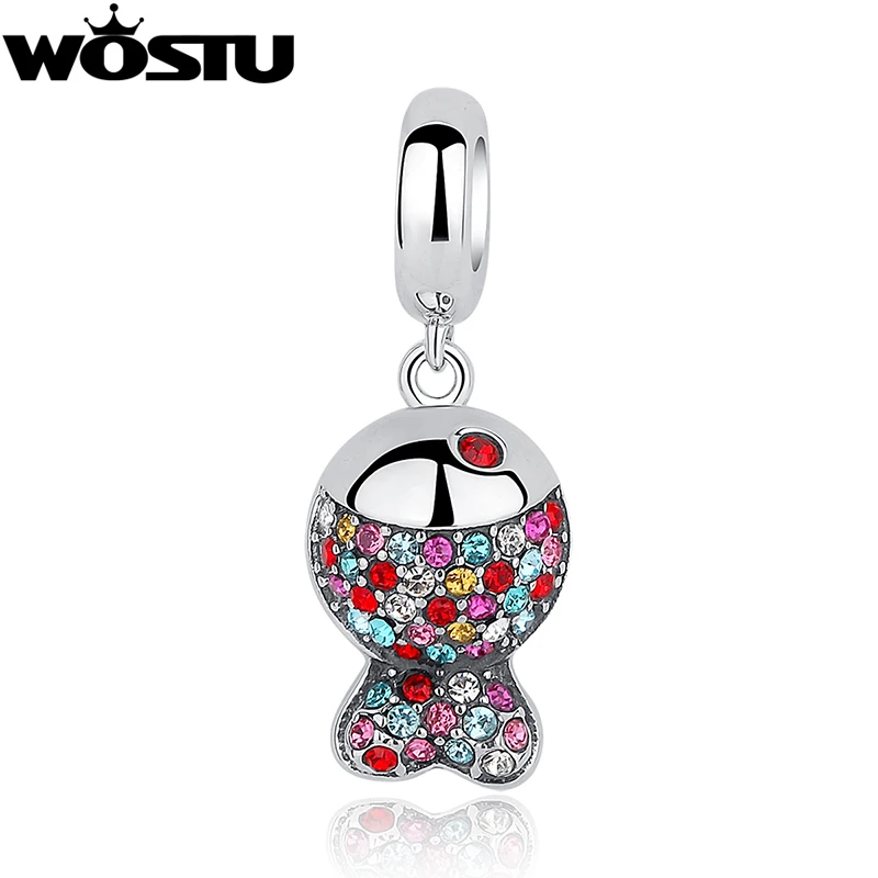 2020 новый стиль 925 стерлингового серебра красочные рыбы Шарм Бисера Подходит