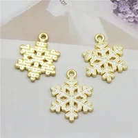 julie wang 6pcs enamel white snowflake charms zinc alloy christmas pendant bracelet earrings jewelry making accessory